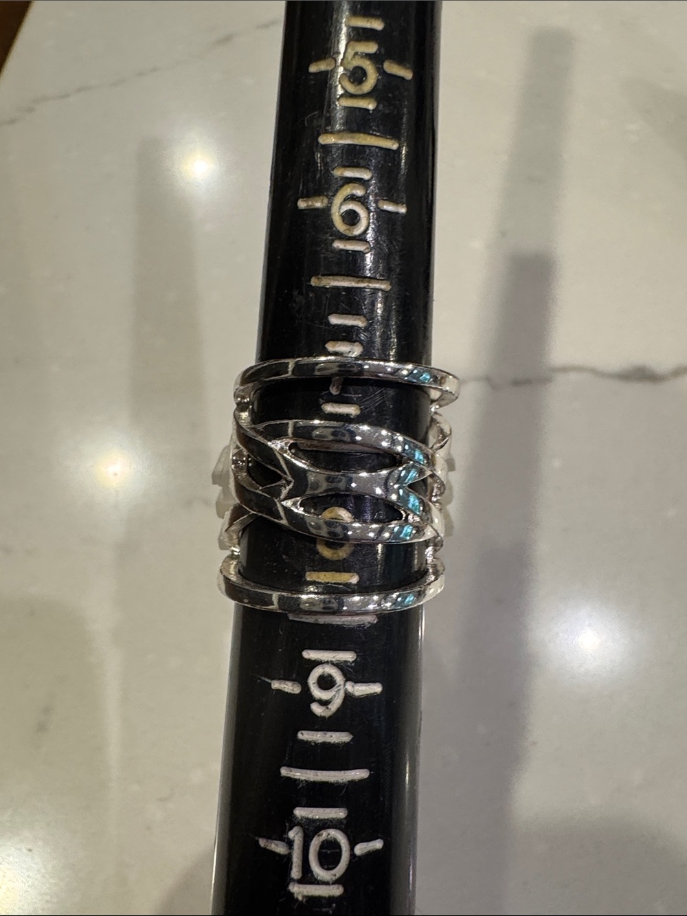 Imitation Silver Multi-Band Twisted Ring - non tarnish